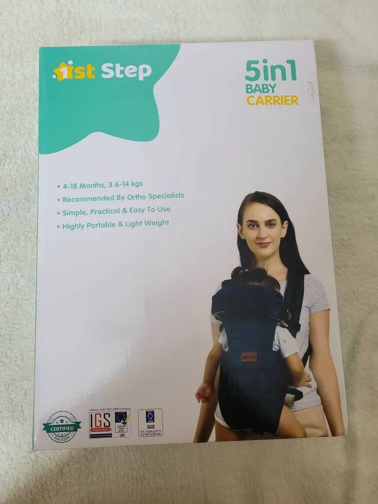 1st STEP 5 in 1 Baby Carrier with Head Support - Blue