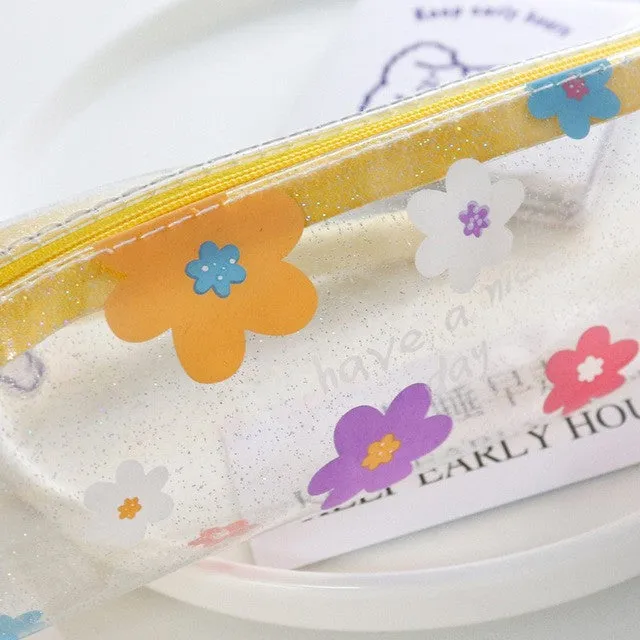 20 * 6cm Cute Simple Transparent PVC Printing Pencil Case Pencil Bag Pencil Case for Student Girl