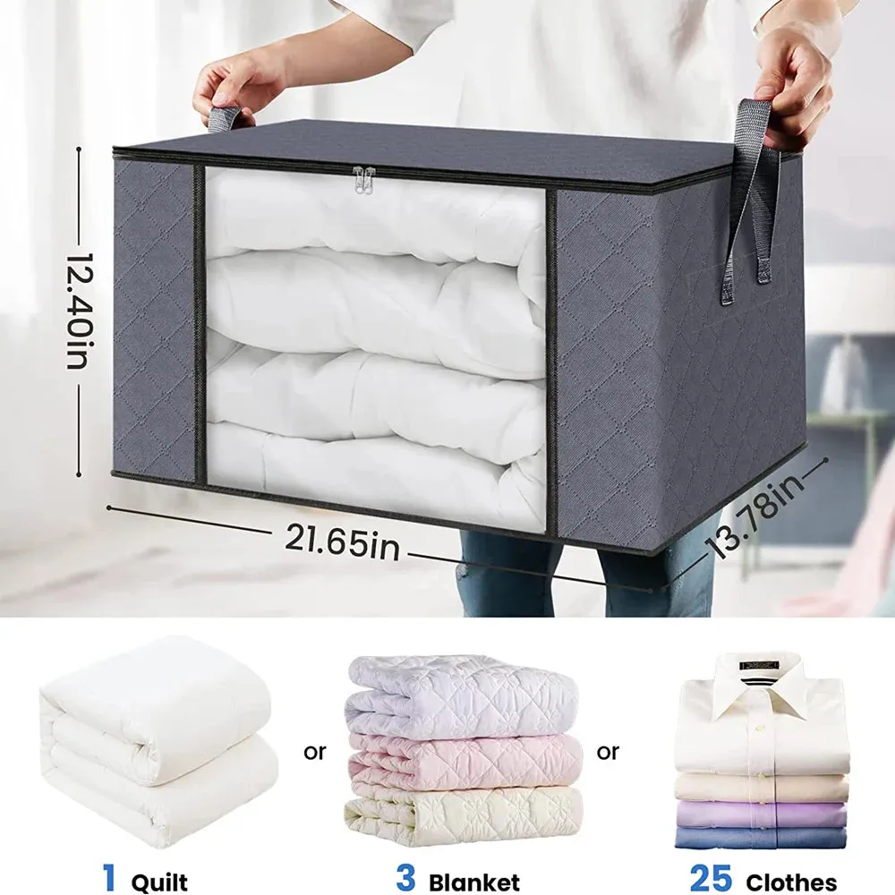 4-6Pcs Quilt Clothes Storage Bag, Big Capacity Clothes Organizer, Quilt Moisture Proof Pouch, Organizers for Quilt Clothes Duvet