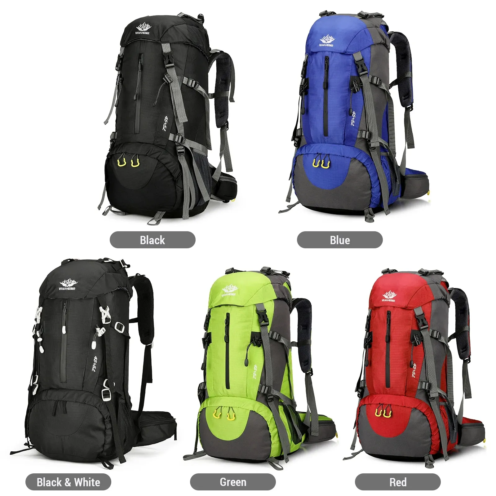 50L Hiking Backpack Waterproof Camping Backpack with Rain Cover Travel Day Pack Bag with Shoe Compartment for Outdoor Climbing