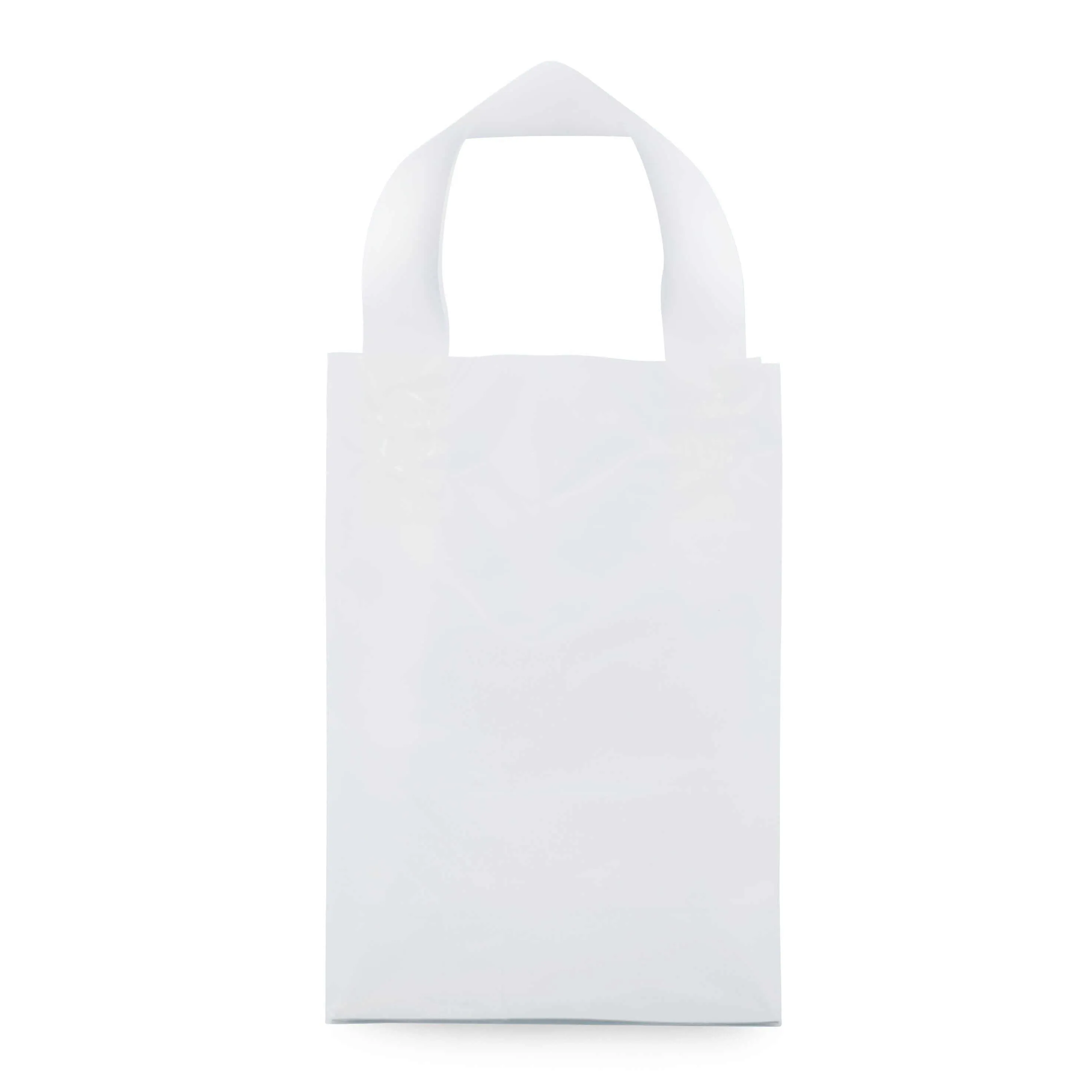 6x3x9 Extra Small Frosted White Plastic Bags with Handles