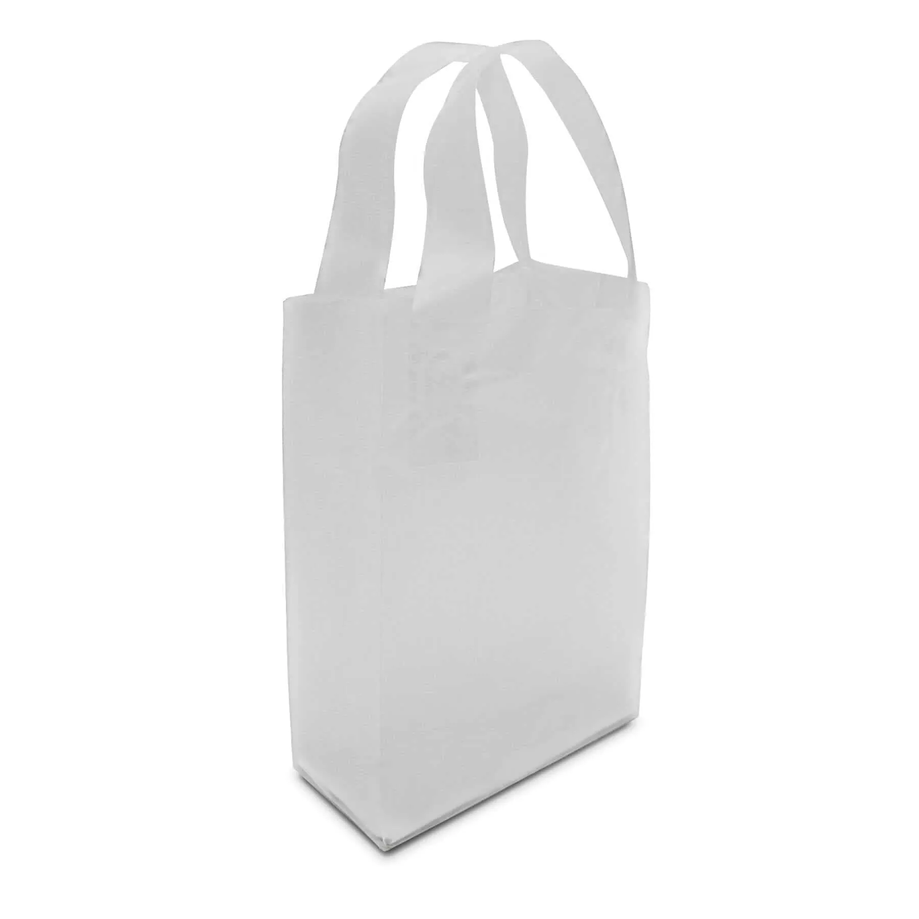 6x3x9 Extra Small Frosted White Plastic Bags with Handles