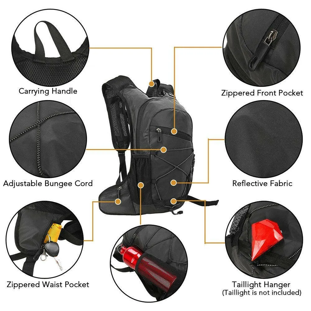 8L High Visibility Reflective Cycling Hydration Backpack Outdoor Sports Running Hiking Backpack Travel Daypack Shoulder Bag