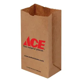 Ace Paper Brown Shopping Bag Recycled 500 pk 9.75 in. H X 3.125 in. W X 5 in. L