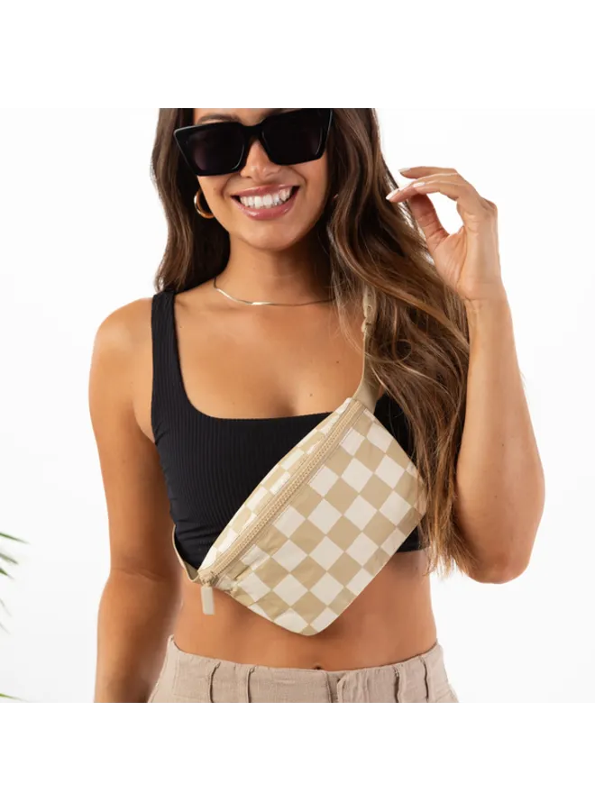 ALOHA COLLECTION Checkmate Mini Hip Pack - Creme/Dune