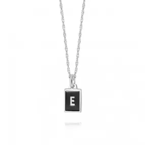 Alphabet Initial Recycled Sterling Silver E Necklace BETE_SLV