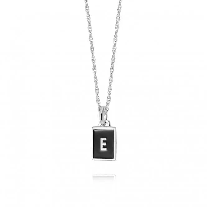 Alphabet Initial Recycled Sterling Silver E Necklace BETE_SLV