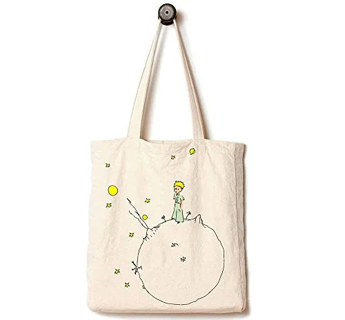 Andes Heavy Duty Canvas Tote Bag, Handmade from 12-ounce Pure Cotton, Perfect for Shopping, Laptop, School Books, The Little Prince