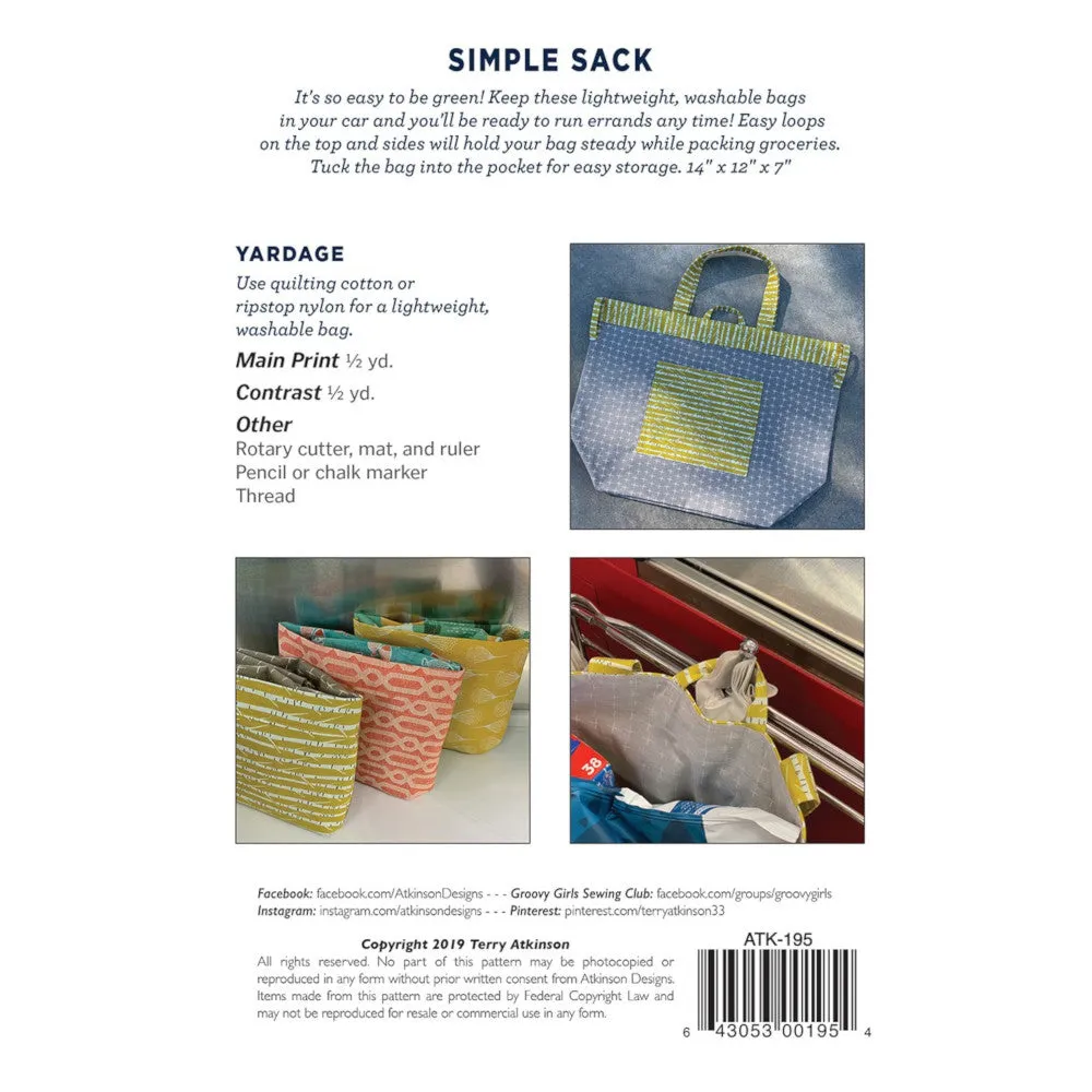 Atkinson Designs, Simple Sack Pattern