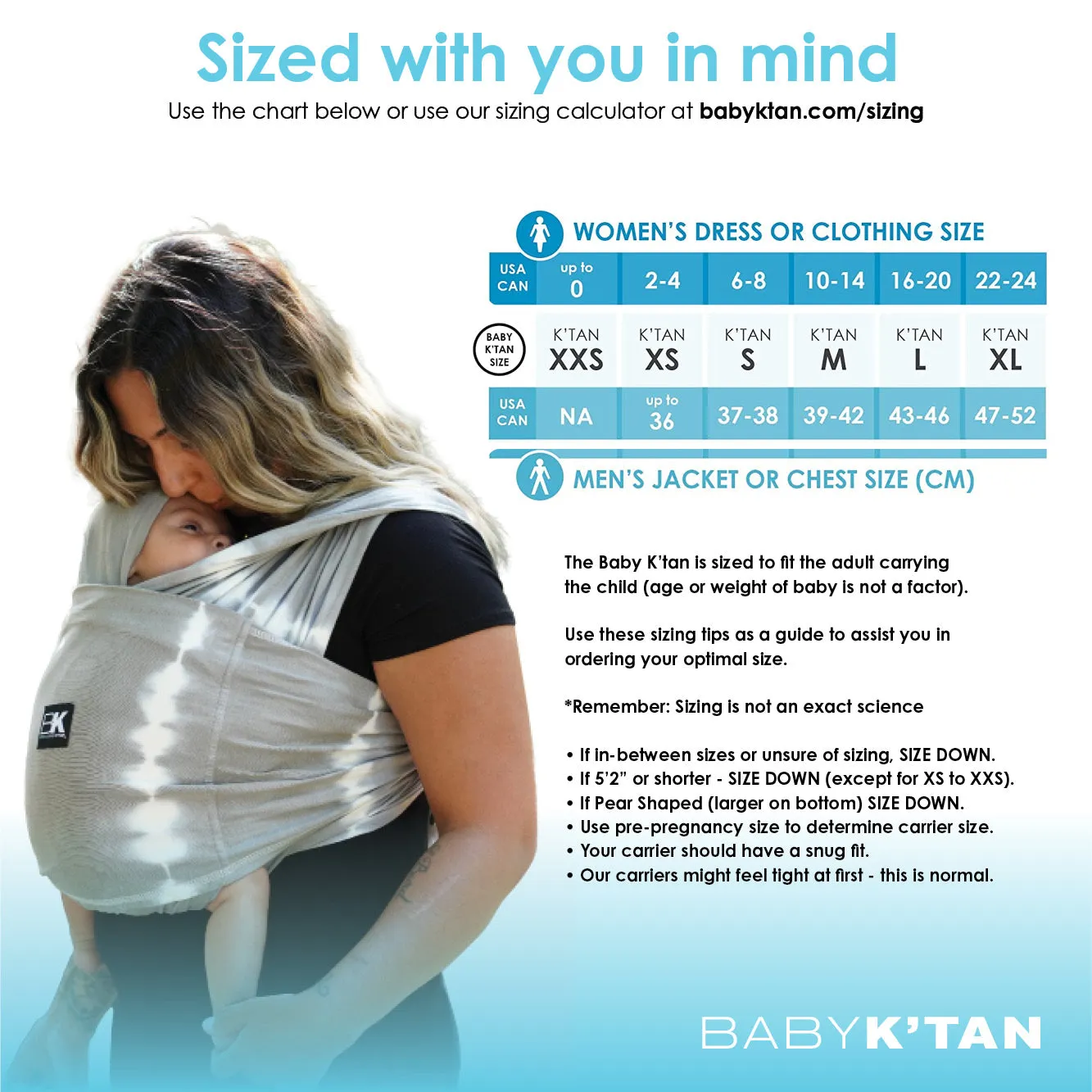 Baby K'tan Original Baby Carrier - Sweetheart Grey - XS