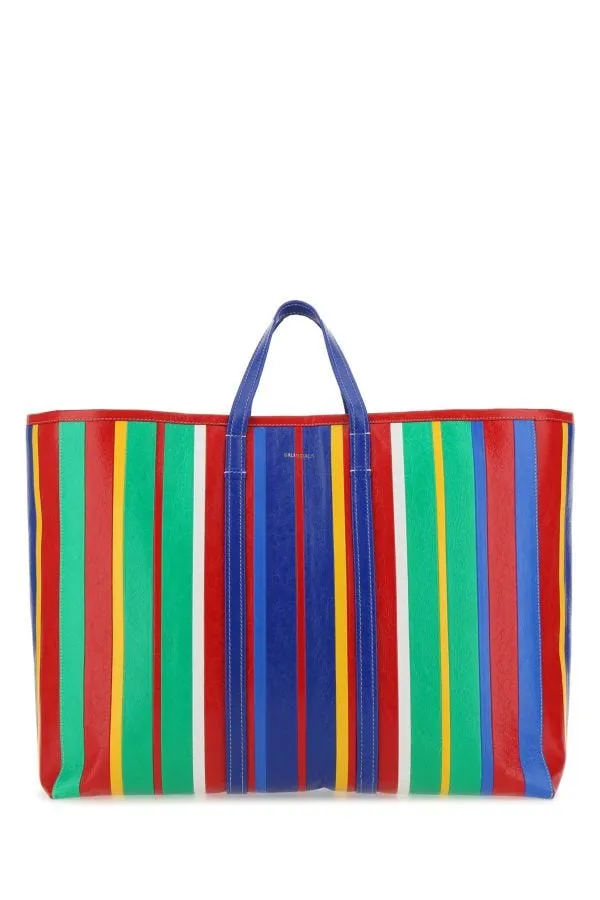 BALENCIAGA | Multicolor leather large Barber shopping bag