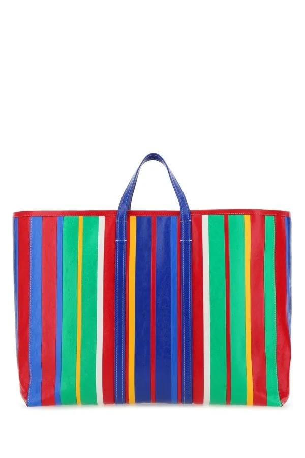 BALENCIAGA | Multicolor leather large Barber shopping bag