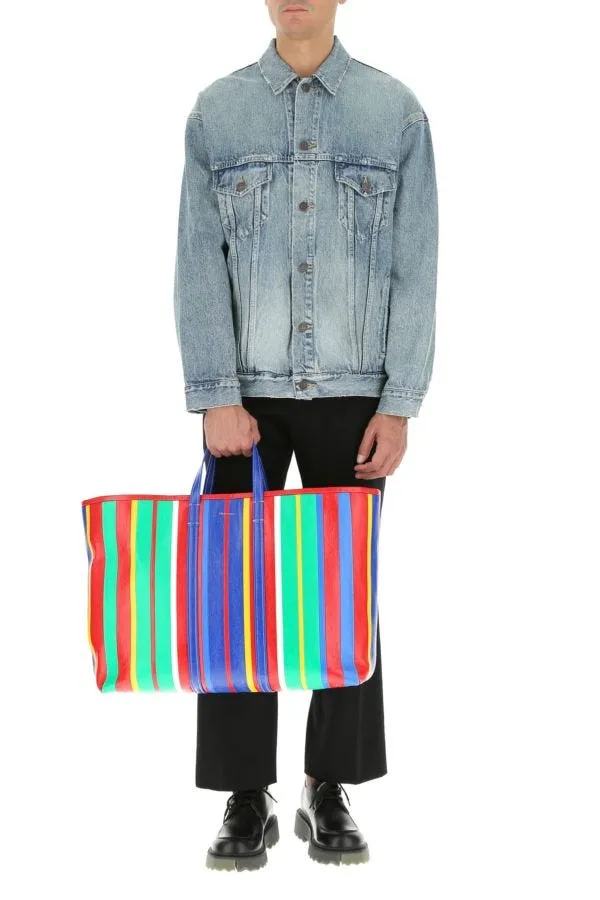 BALENCIAGA | Multicolor leather large Barber shopping bag