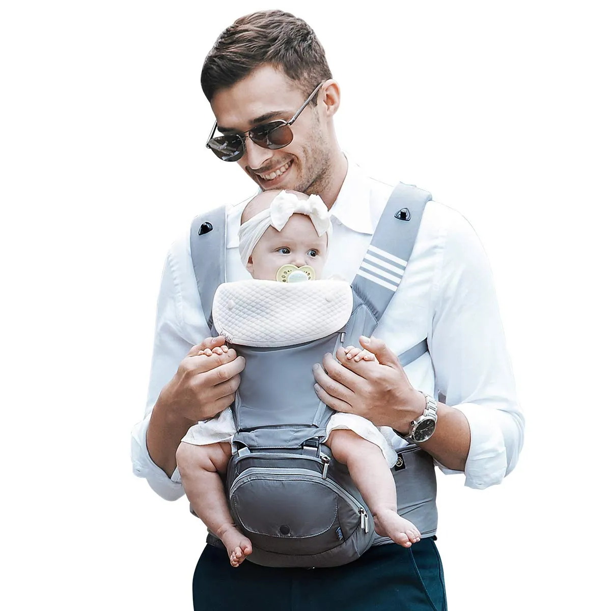 Bebamour Foldable Baby Carrier Hip Seat 6 in 1 Classical Desgined Baby Carrier Backpack 0-36months