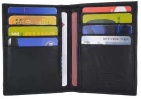 Bifold Lamb Leather Credit Card Holder Wallet with Outside ID Window & Zippered Pocket 76