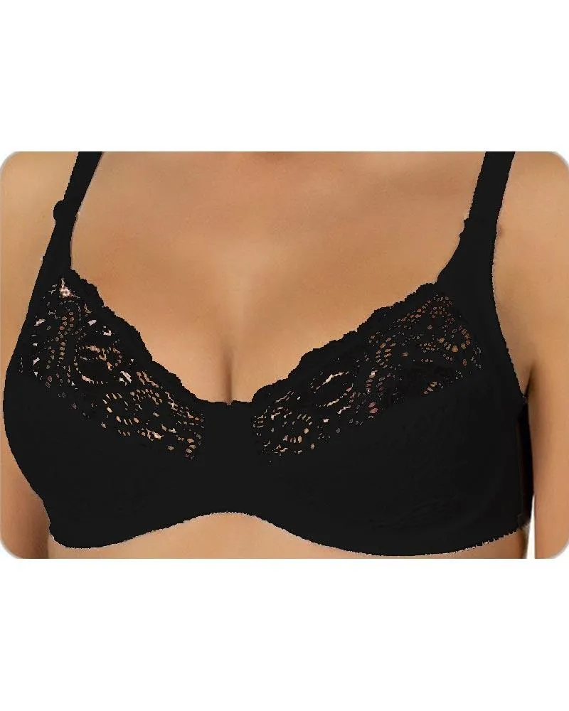 Black Bridal Bra , Non Padded - Under Wired Bra - Yadaili