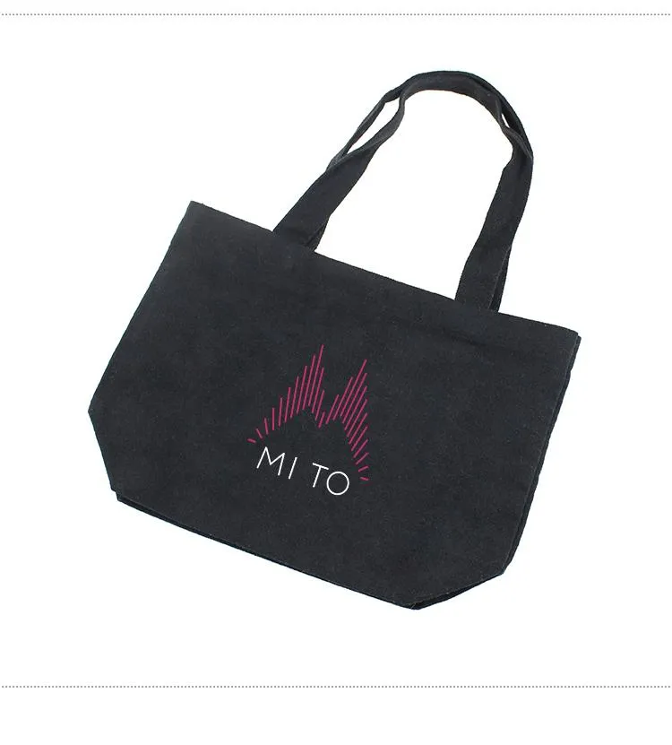 Black Canvas Tote Bag 30*20*10cm