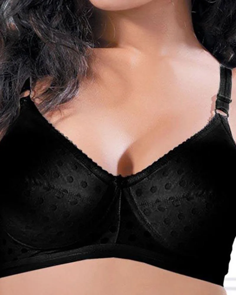 Black Dotted Padded Bra - 1576 - Bodycare - Black