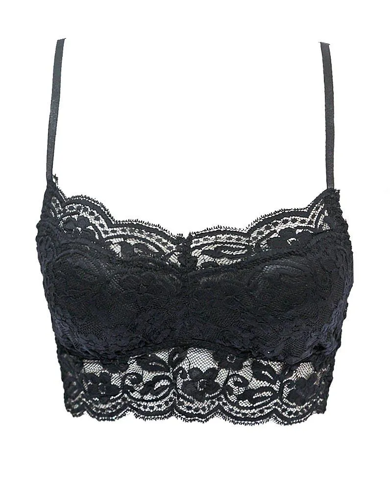 Black Sexy Lace Cotton Bra 9265