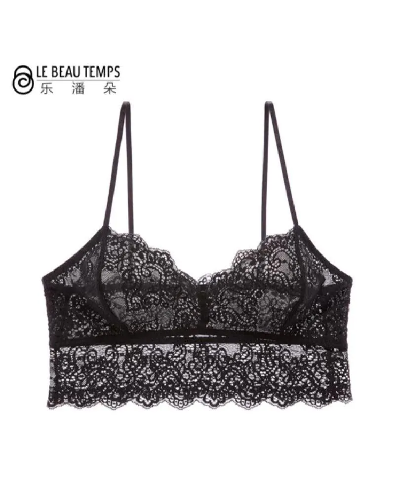 Black Sexy Lace Cotton Bra 9265