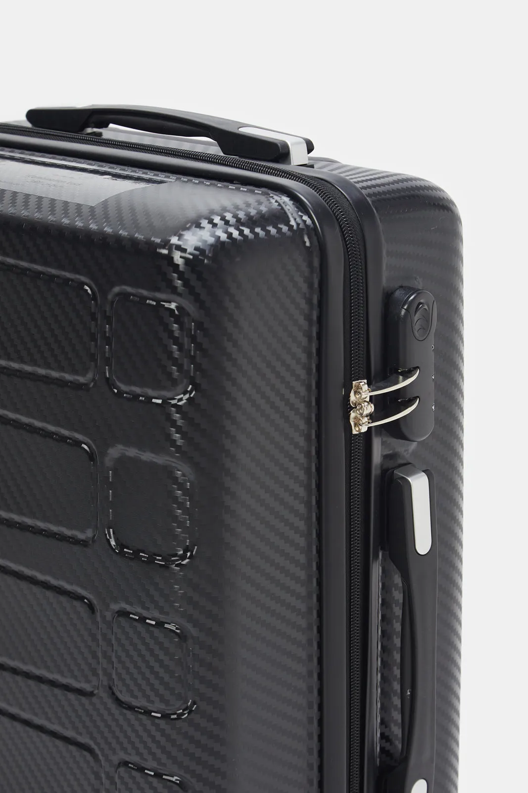 Black Textured Trolley Luggage Trolley (20 Inch)