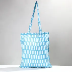 Blue - Pochampally Ikat Cotton Fabric Shopping Bag