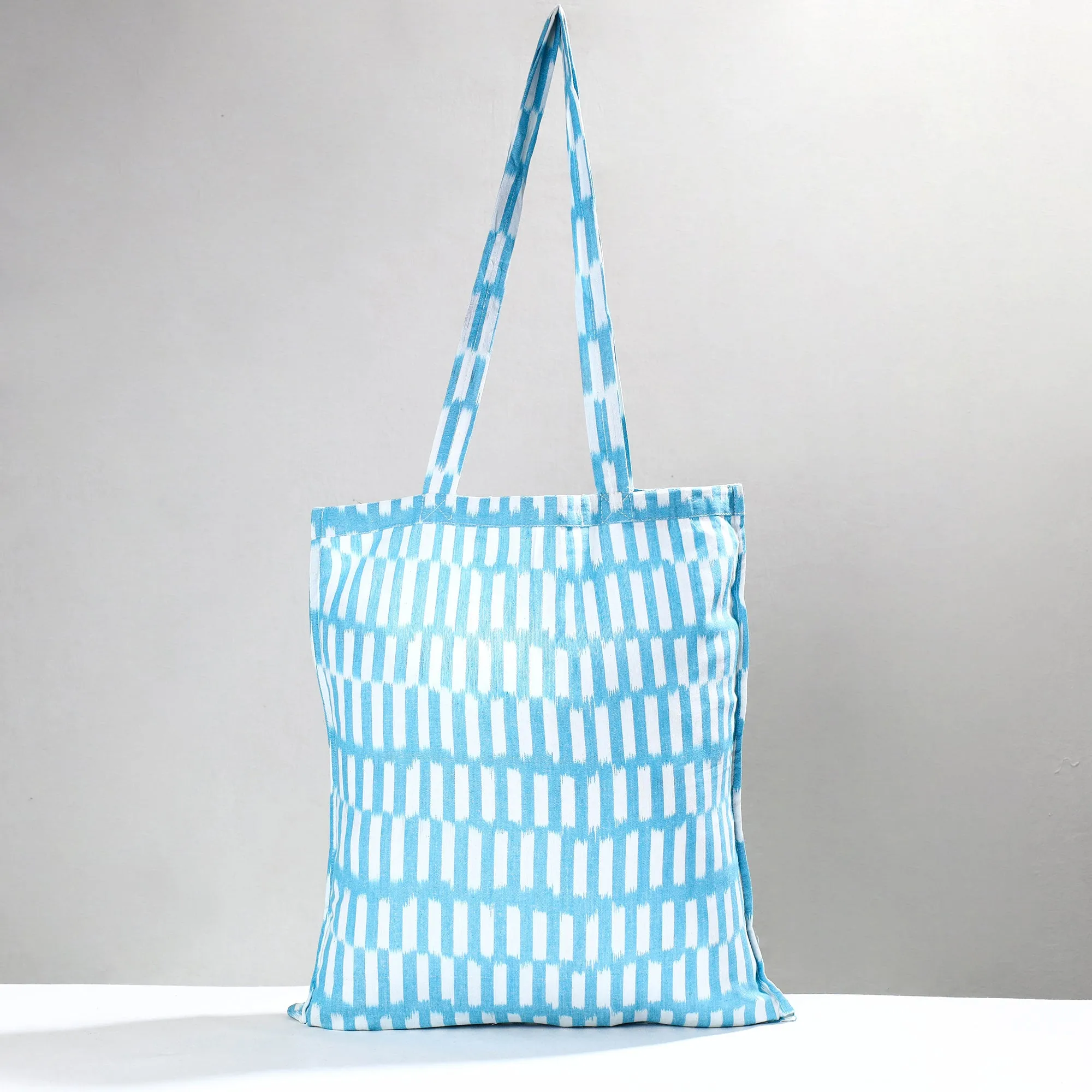 Blue - Pochampally Ikat Cotton Fabric Shopping Bag