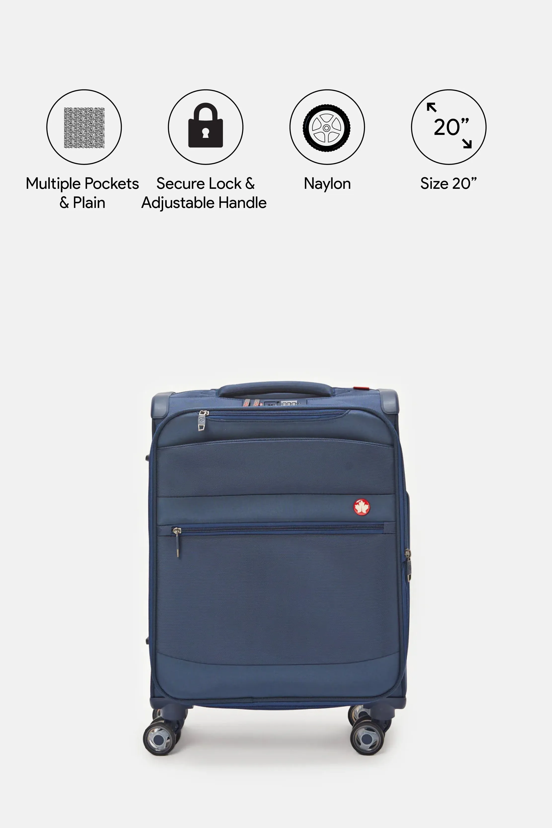 Blue Soft Trolley Luggage (20 Inch)