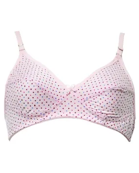 Branded Printed BBG-2007 Comfortable - Non Padded,Non Wired Bra Pink - Blue Bell Girl