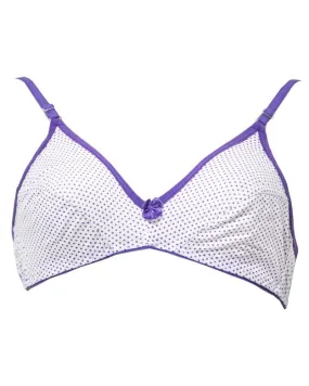 Branded Printed BBG-2009 Comfortable - Non Padded , Non Wired Bra  Purple - Blue Bell Girl