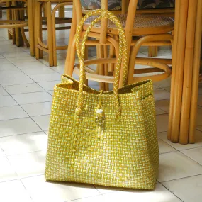 Brunna Yellow TOKO Recycled Woven Beach Bag