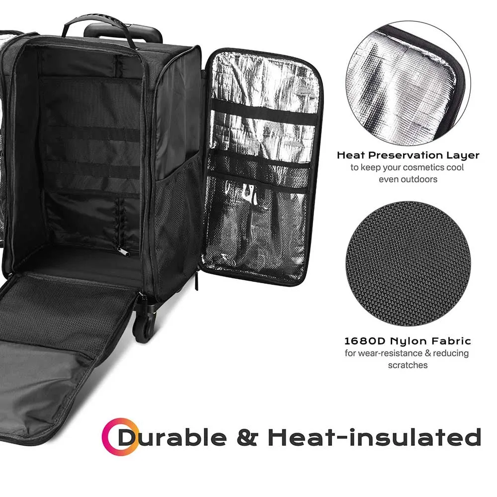 Byootique Hair Stylist Travel Case with Makeup Barber Bag