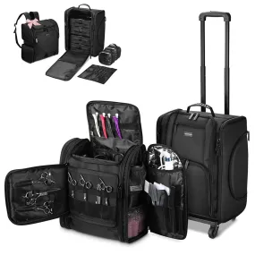 Byootique Hair Stylist Travel Case with Makeup Barber Bag