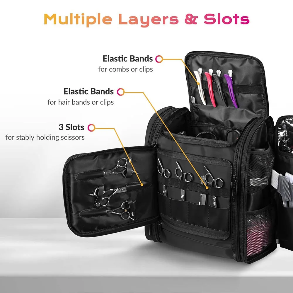 Byootique Hair Stylist Travel Case with Makeup Barber Bag