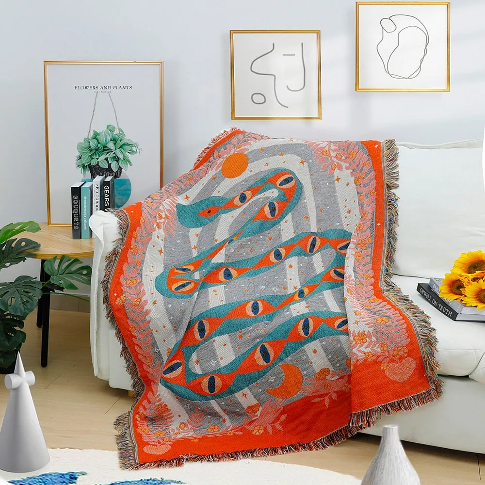 Casual Blanket Boho Snake Tapestry Decoration