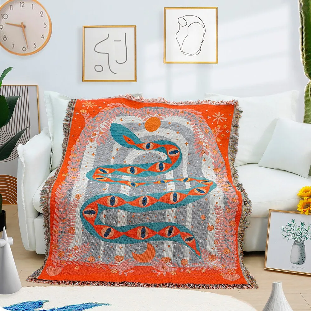 Casual Blanket Boho Snake Tapestry Decoration