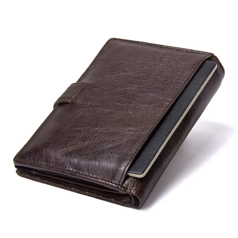 Casual Genuine Leather Wallet Men Passport Holder Coin Purse PORTFOLIO MAN Portomonee Short Wallets Passport Cover Travel Bag