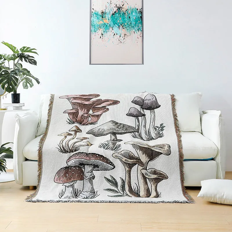 Casual Mushroom Wall-hanging Tapestry Throw Blanket