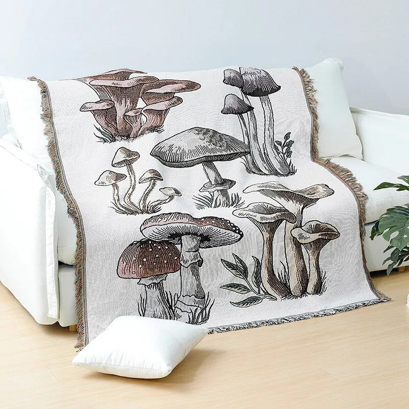 Casual Mushroom Wall-hanging Tapestry Throw Blanket