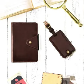 Classic Passport Holder   Luggage Tag Bundle - Cognac Brown