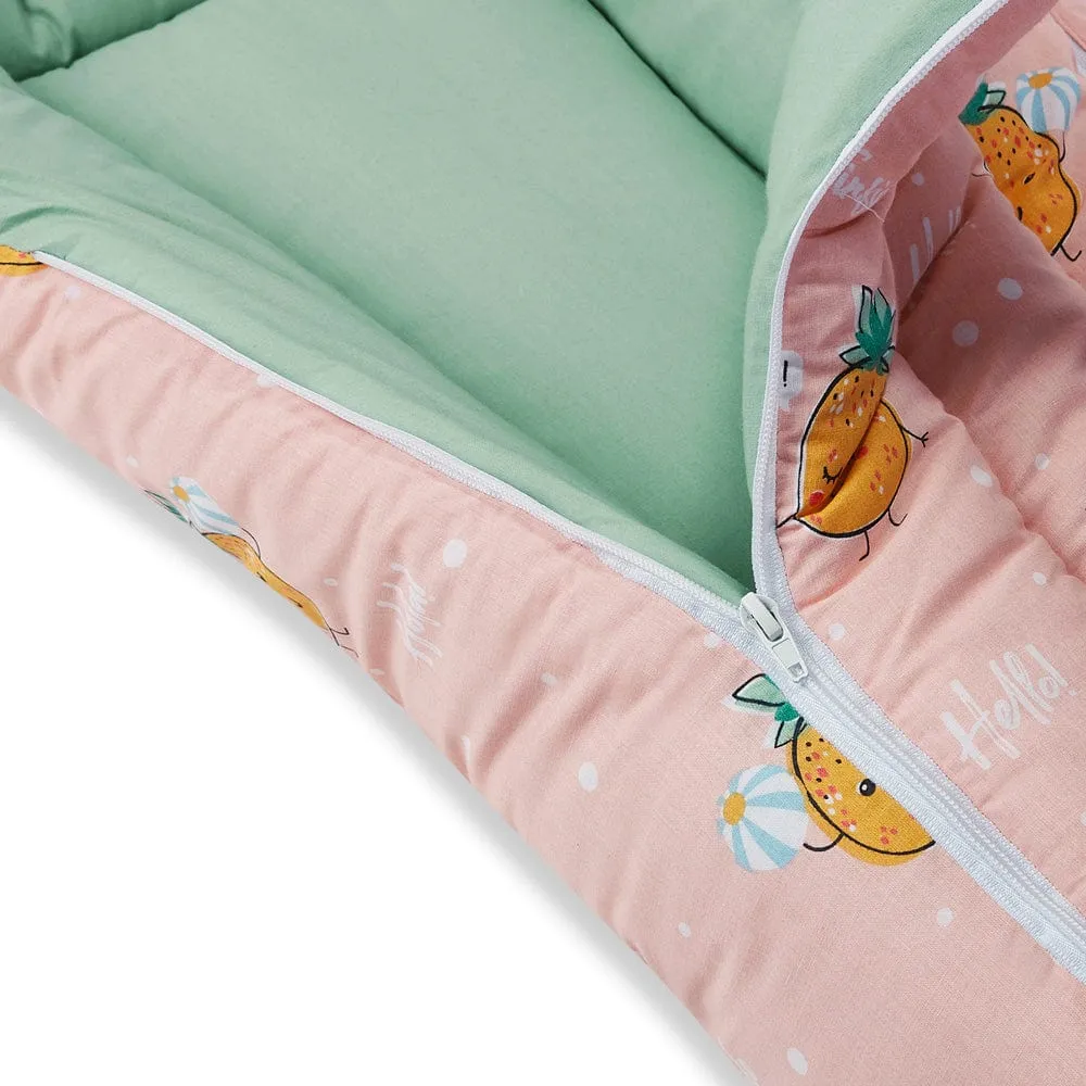 Cotton Carrier Nest cum sleeping bag, Pineapple Samba ( Newborn - 3 Months)