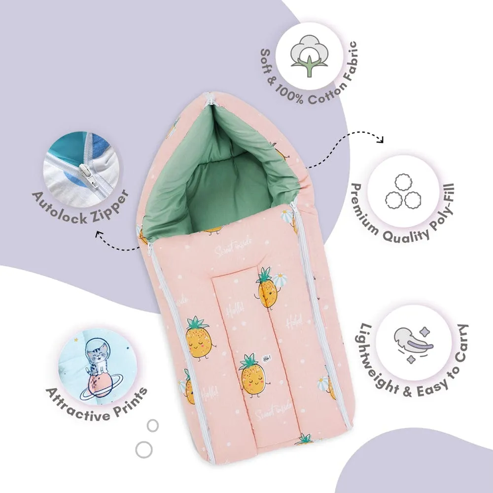 Cotton Carrier Nest cum sleeping bag, Pineapple Samba ( Newborn - 3 Months)