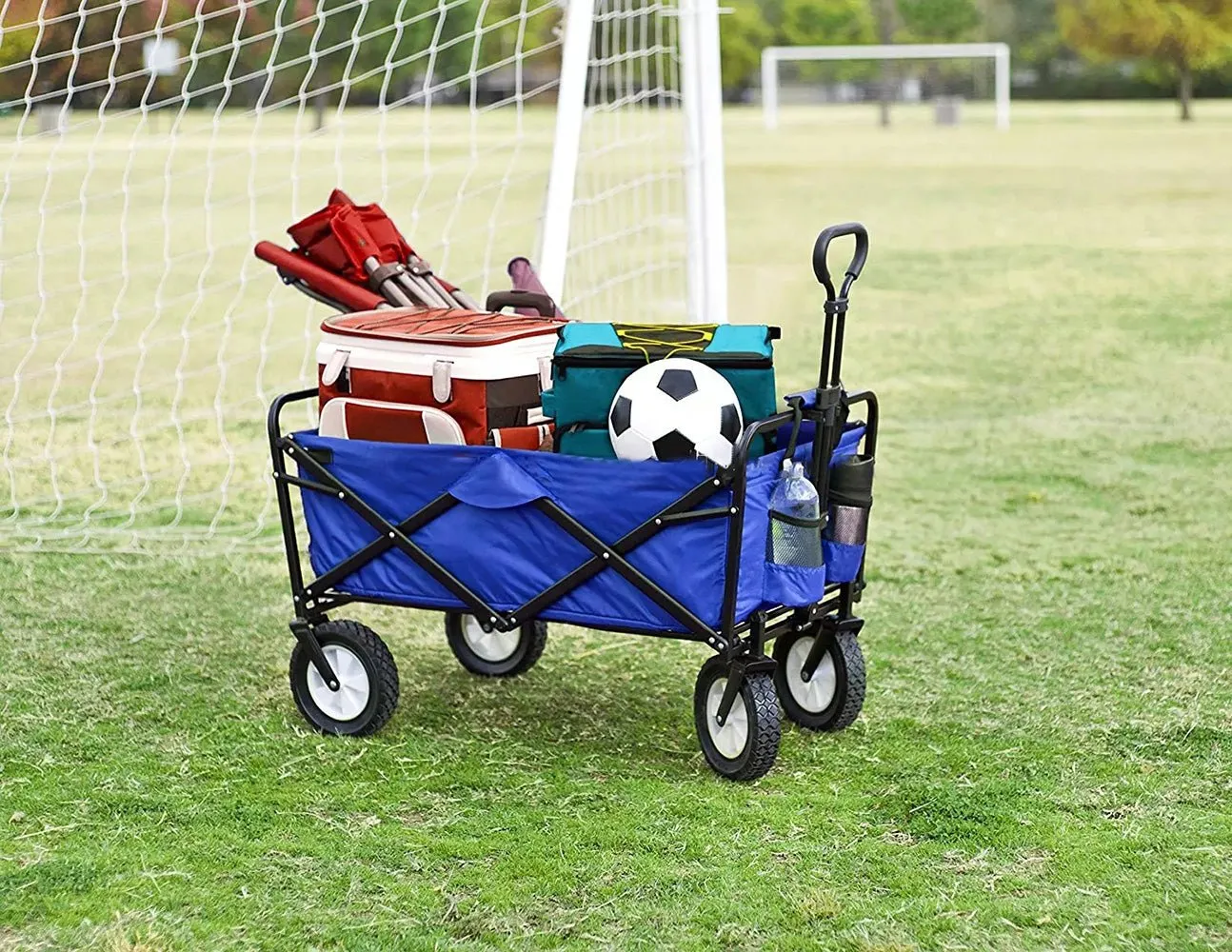 CRONY TC3015 Folding Cart Heavy Duty  Collapsible Folding  Wagon Utility Shopping Outdoor Camping Garden Cart | BLUE