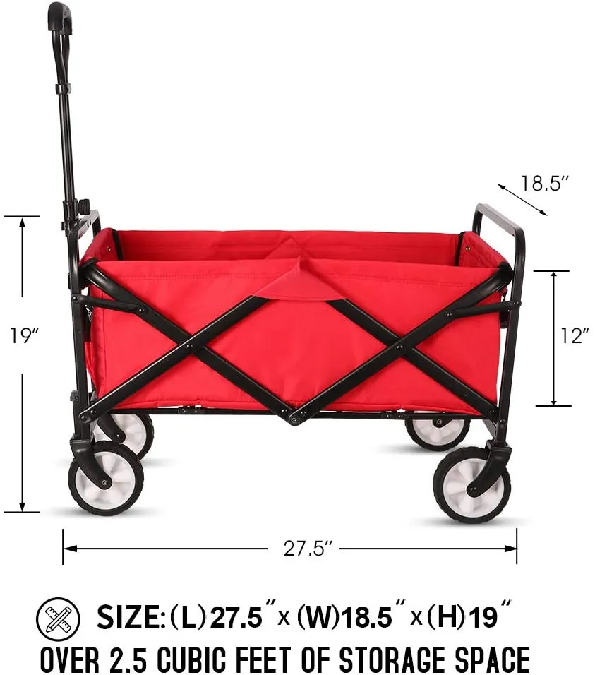 CRONY TC3015 Folding Cart Heavy Duty  Collapsible Folding  Wagon Utility Shopping Outdoor Camping Garden Cart | BLUE