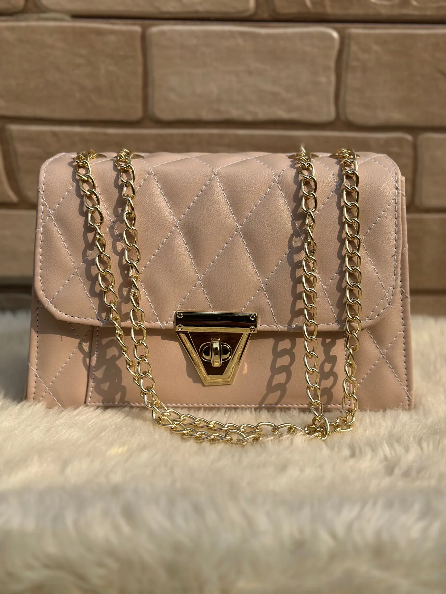 Crossbody Chain Bag - Tea Pink