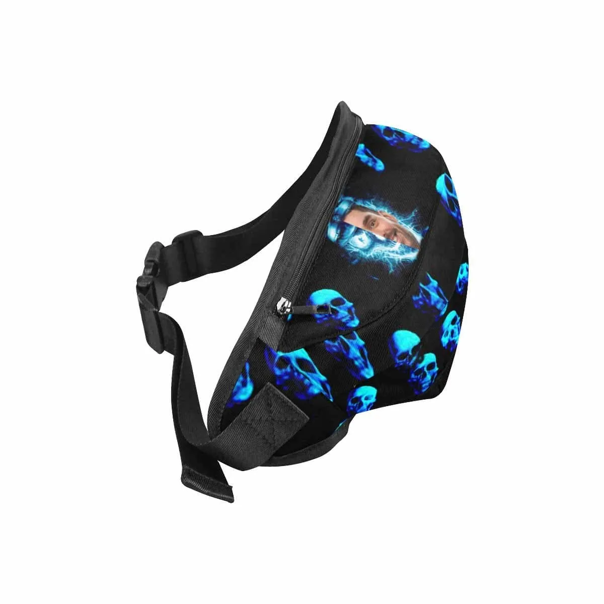 Custom Face Blue Skull Waist Bag