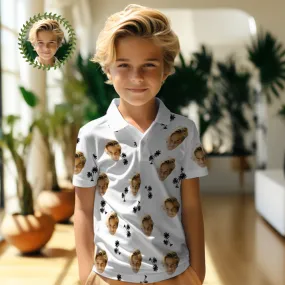 Custom Face Kids Polo Shirts Personalised Photo Shirt Coconut Trees