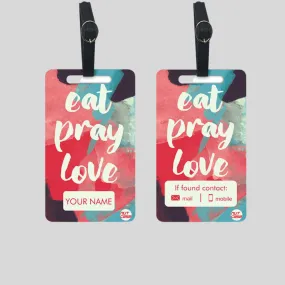 Custom Luggage Tags Add Name Ideal for Travel Set of 2 - Eat Pray Love