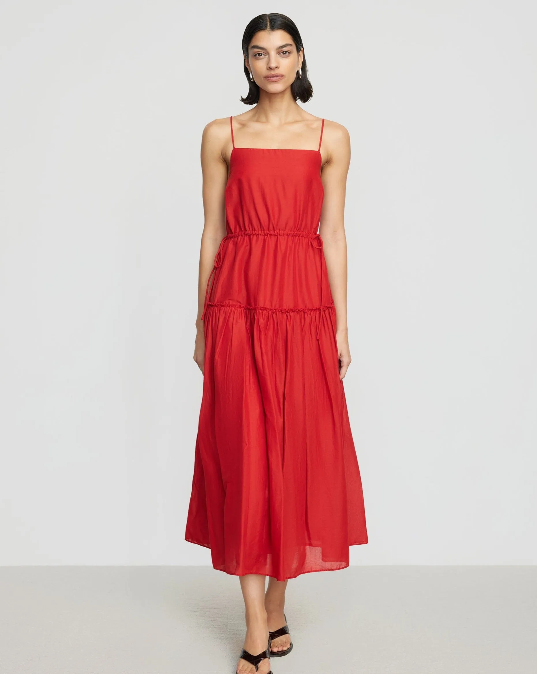 Dalia Tie-Waist Tiered Dress