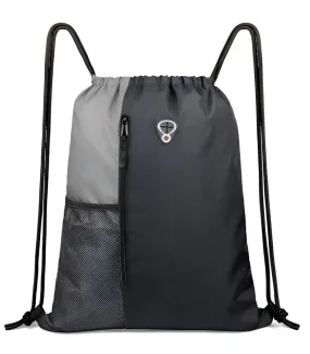 Drawstring Bag for Sports | Gym and String Backpack (Pack of 2 pcs) | 16" x 20" Inch (Black)